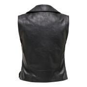 Sleeveless leatherette jacket for women Only Vera