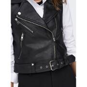 Sleeveless leatherette jacket for women Only Vera
