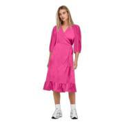 Women's woven midi wrap dress 3/4 Only Olivia