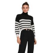 Women's striped turtleneck sweater Only Piumo CS