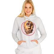 Sweatshirt hoodie woman Snurk Lion Head on Gots