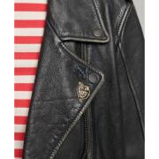 Leather biker jacket woman Superdry Boyfriend Vintage