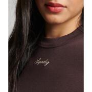 Women's ribbed embroidered long-sleeved fitted T-shirt Superdry
