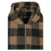 Women's fleece large sizes Urban Classics hooded oversized check sherpa