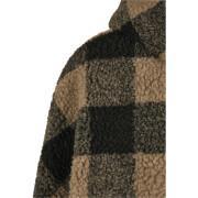 Women's fleece Urban Classics hooded oversized check sherpa
