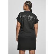 Women's t-shirt dress Urban Classics cut on sleeve printed (large sizes)