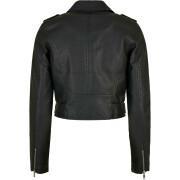 Synthetic leather jacket with belt woman Urban Classics Biker