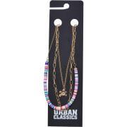 Necklaces with overlapping flower beads for women Urban Classics (x3)