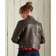 Leather trucker jacket for women Superdry Stateside