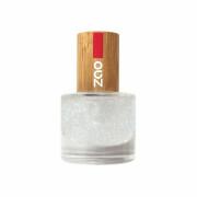 Nail polish with glitter 665 white woman Zao - 8 ml